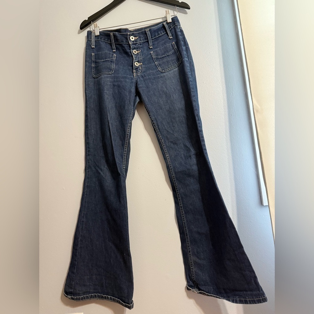 Vintage 90s Y2K Extra Flare Button Fly very Bratz Doll festival denim jeans